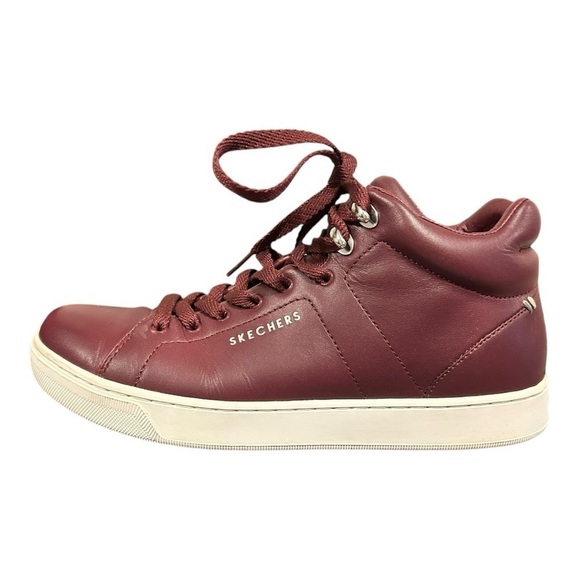 Skechers Street Los Angeles Sneakers Rise Fit Burgundy Leather Women’s 7.5 VGC - Picture 6 of 10
